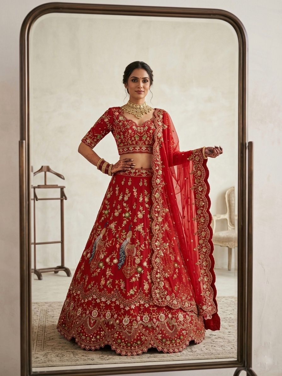 Fox Georgette Lehenga Adorned with Sequins Embroidary
