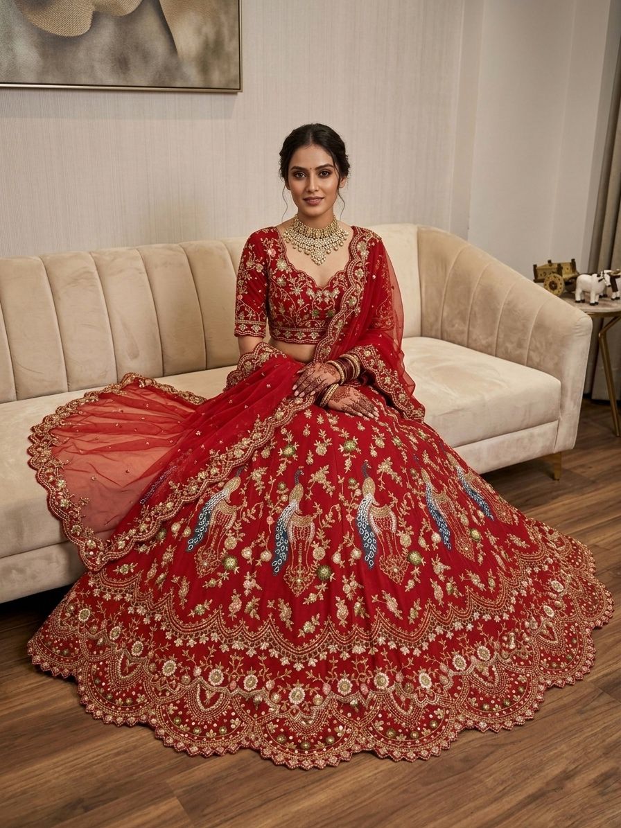 Fox Georgette Lehenga Adorned with Sequins Embroidary