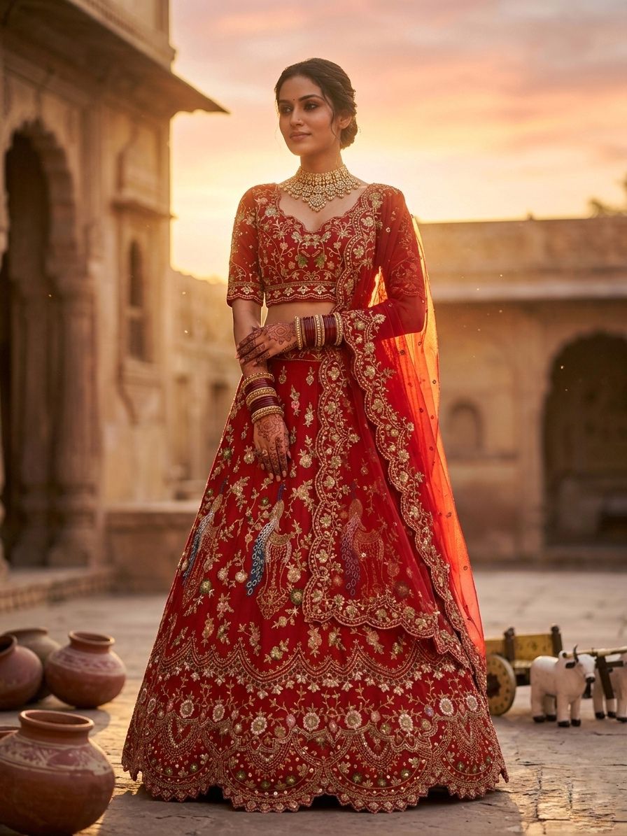 Fox Georgette Lehenga Adorned with Sequins Embroidary