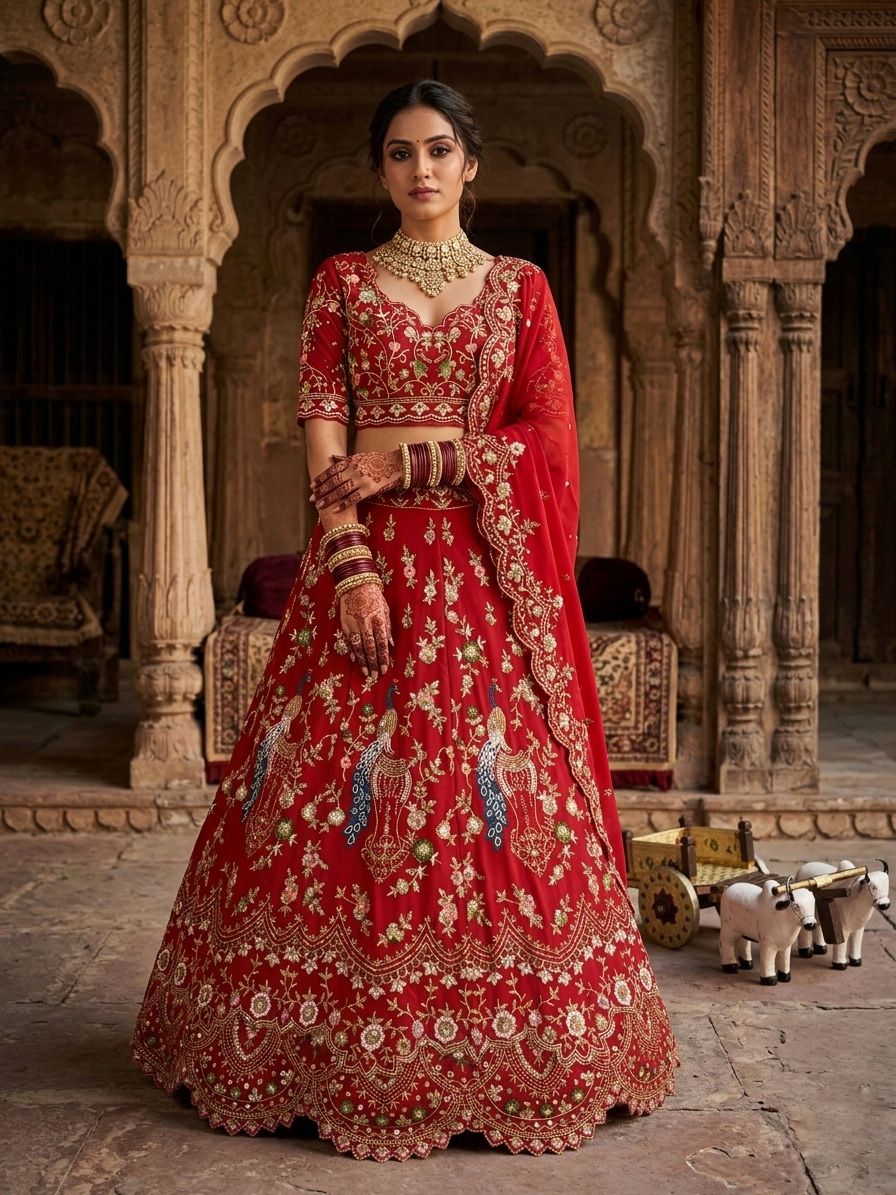 Fox Georgette Lehenga Adorned with Sequins Embroidary