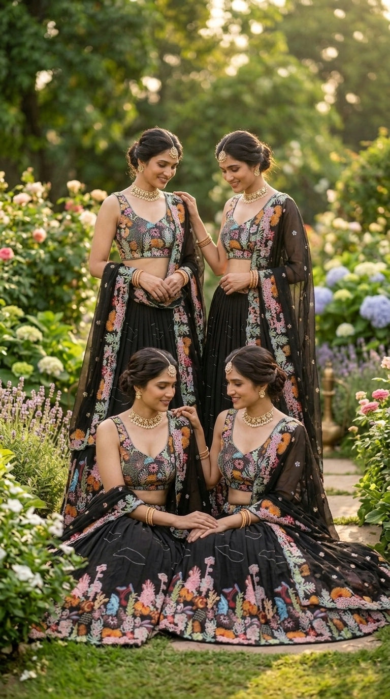 Lehenga Fox Georgette embroidered Sequins