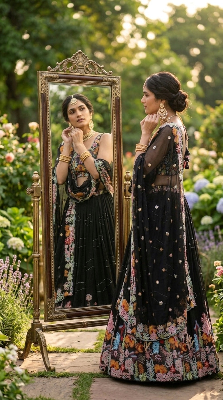 Lehenga Fox Georgette embroidered Sequins