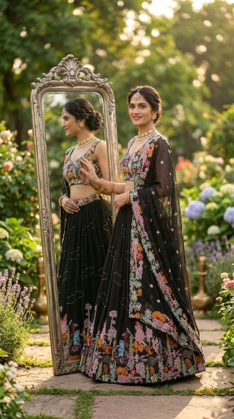 Lehenga Fox Georgette embroidered Sequins